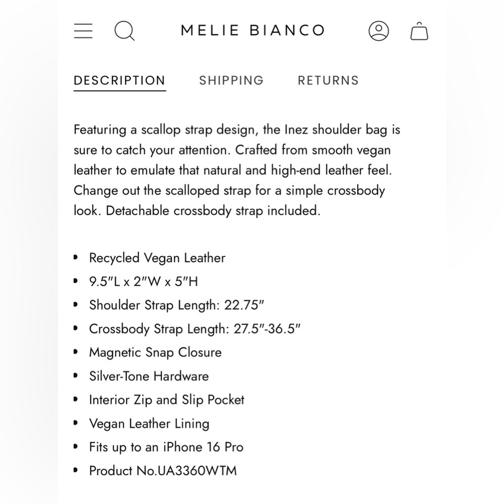 MELIE BIANCO Shoulder Bag with Interchangeable Chain-Link & Smooth Strap NWT - Picture 9 of 11